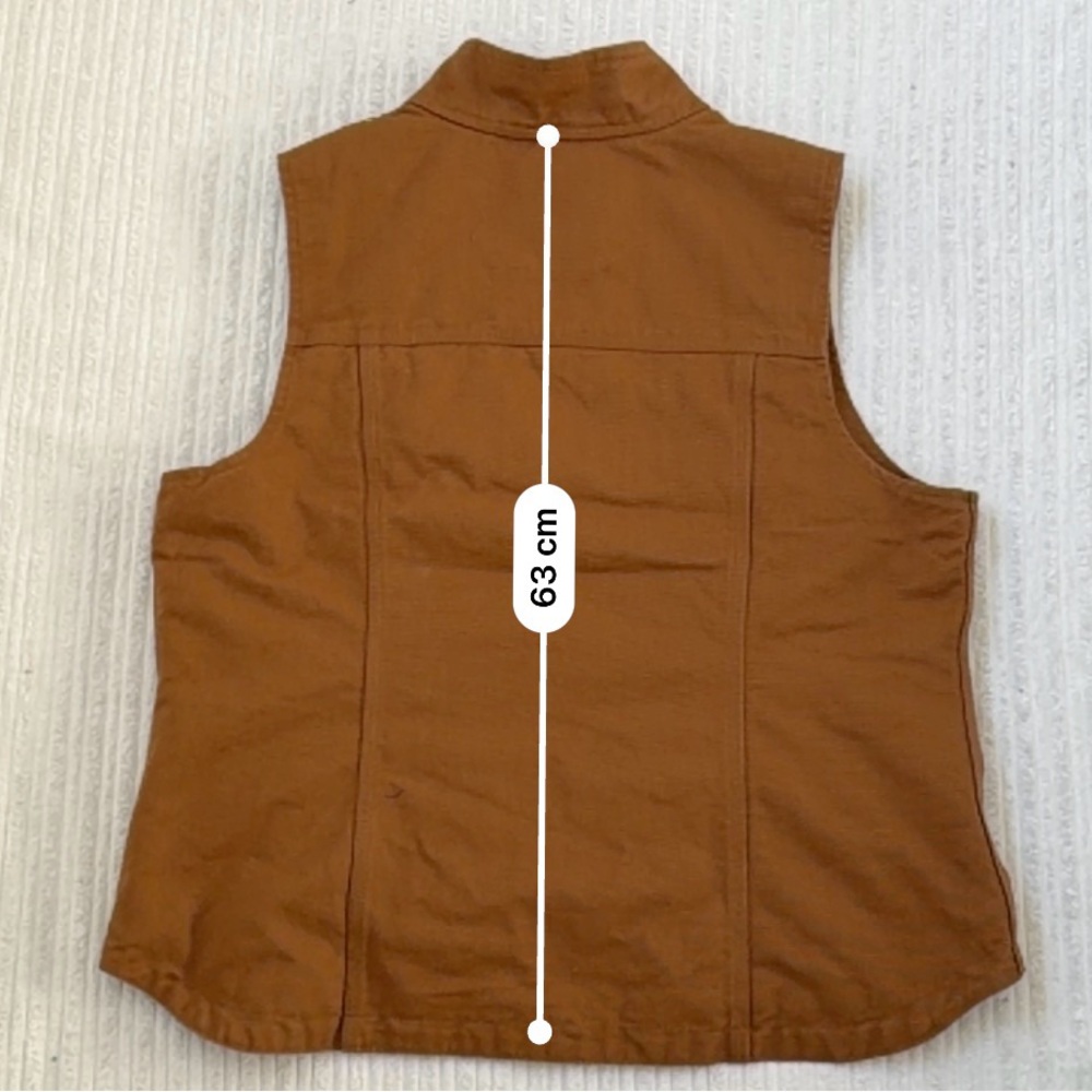 Carhartt Women's Sherpa-lined Brown Duck Canvas Vest | Size L - Picture 8 of 8